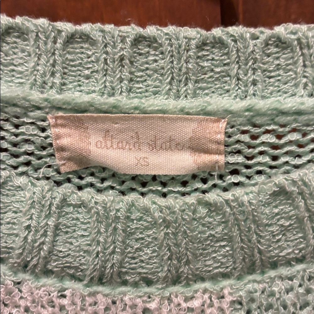 Altar'd State Mint And White Patterned Cropped Sw… - image 2